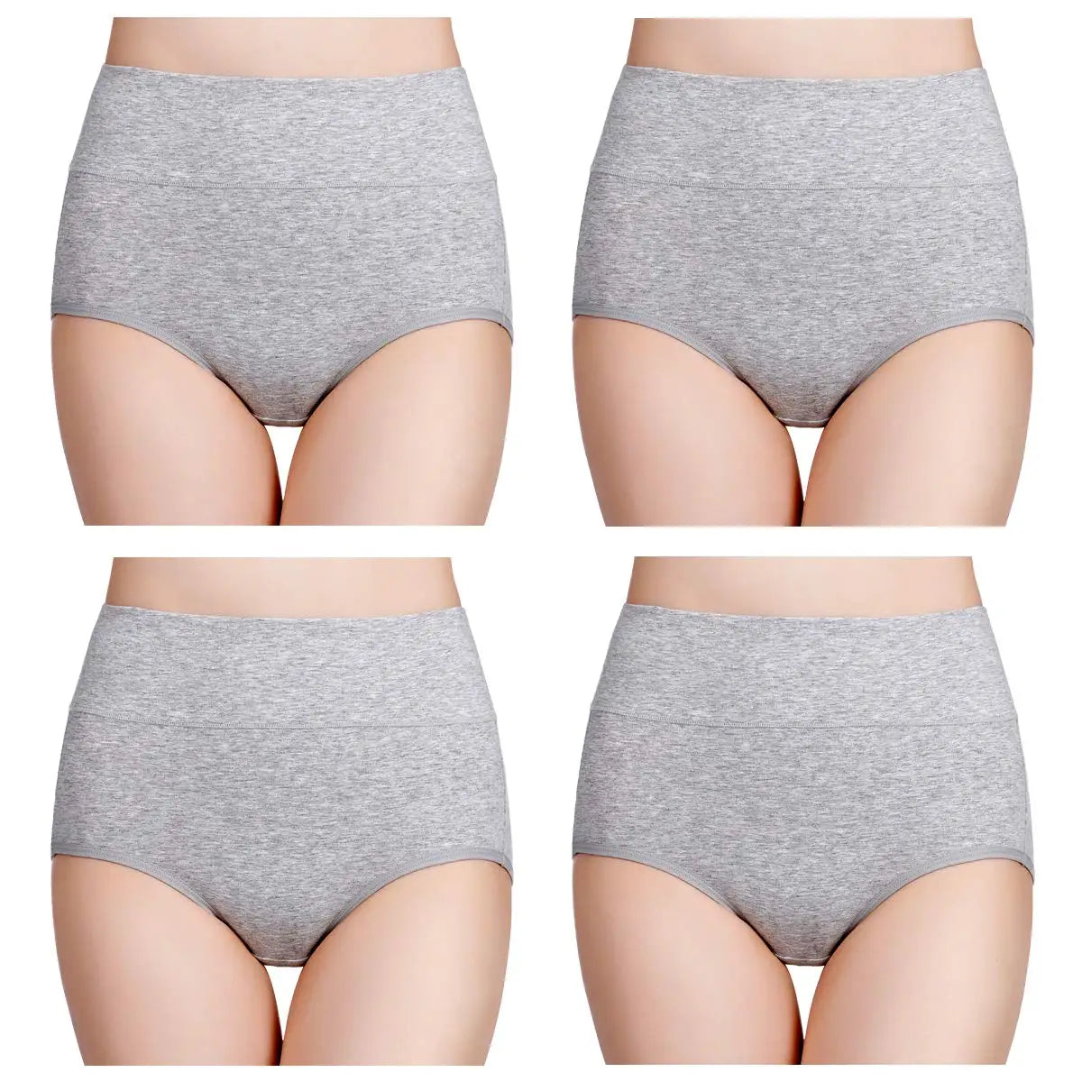INTIMO SECRETS 4PCS High Waist Cotton Panties – Plus Size Women L-5XL