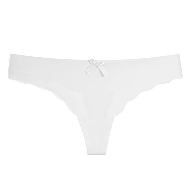 INTIMO SECRETS Women’s Sexy Thong – Seamless Invisible G-String, Ruffle T-Back Underwear