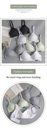 INTIMO SECRETS Women’s Wireless V-Shaped Bra – Seamless, Comfortable AB Cup