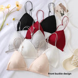 Summer Hit Low Cut Backless Pure Cotton Wrap Chest Bra Women's Sexy Interest Triangle Cup Strapless Underwear Intimate Apparel