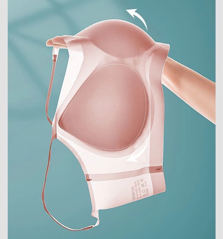 INTIMO SECRETS Ultra-Thin Seamless Padded Bra – Ice Silk, Push-Up, Small Chest