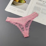 INTIMO SECRETS Plus Size Lace Cotton Thongs – Seamless T-Back G-String Underwear for Women 3PC