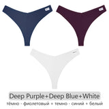 INTIMO SECRETS Women’s Cotton Thongs 3-Pack – Low-Rise Waffle G-String T-Back Panties S-XL