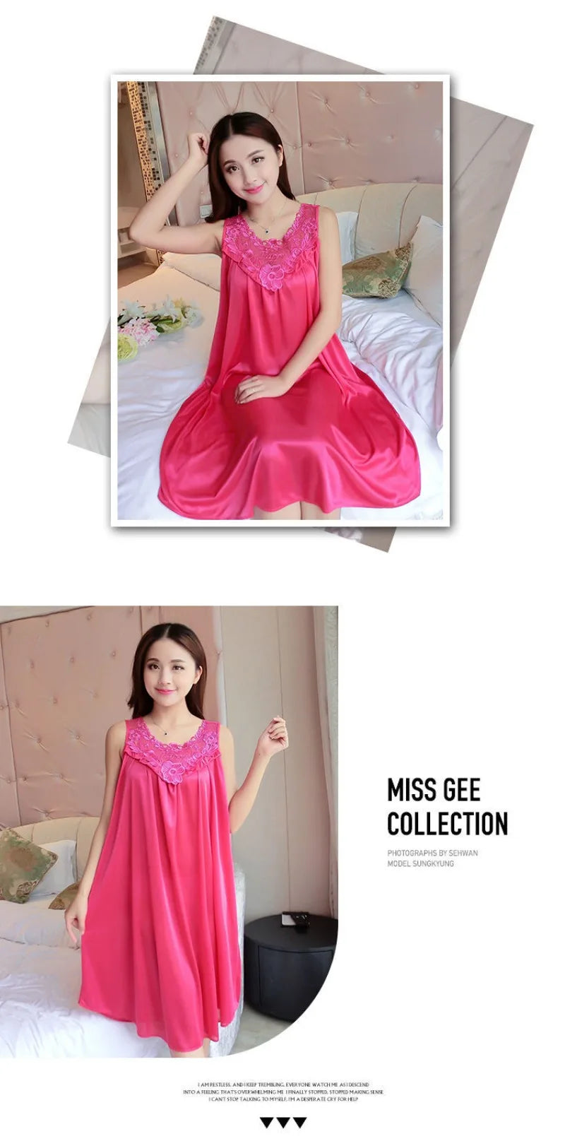 Summer Imitation Silk Nightgowns Women 2025 Sexy Sleepwear Nightwear Female  Spaghetti Strap Underwear Lace Breathable Homewear