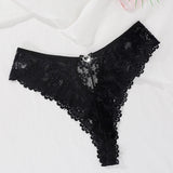 INTIMO SECRETS Plus-Size Mid-Waist Black Floral Panties 1XL-4XL