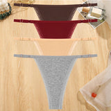 INTIMO SECRETS 4PCS Cotton Lace G-String – Low-Rise Thongs for Women