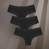 INTIMO SECRETS 3-Pack Women’s Floral Lace Cotton Panties – Sexy Soft Briefs S-XL