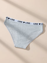 INTIMO SECRETS 7-Pack Women’s Low-Waist Cotton Panties with Letter Waistband