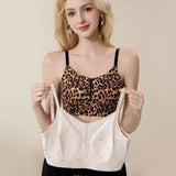 INTIMO SECRETS Leopard Print Wireless Minimizer Bra – Anti-Sag, Large Bust Support