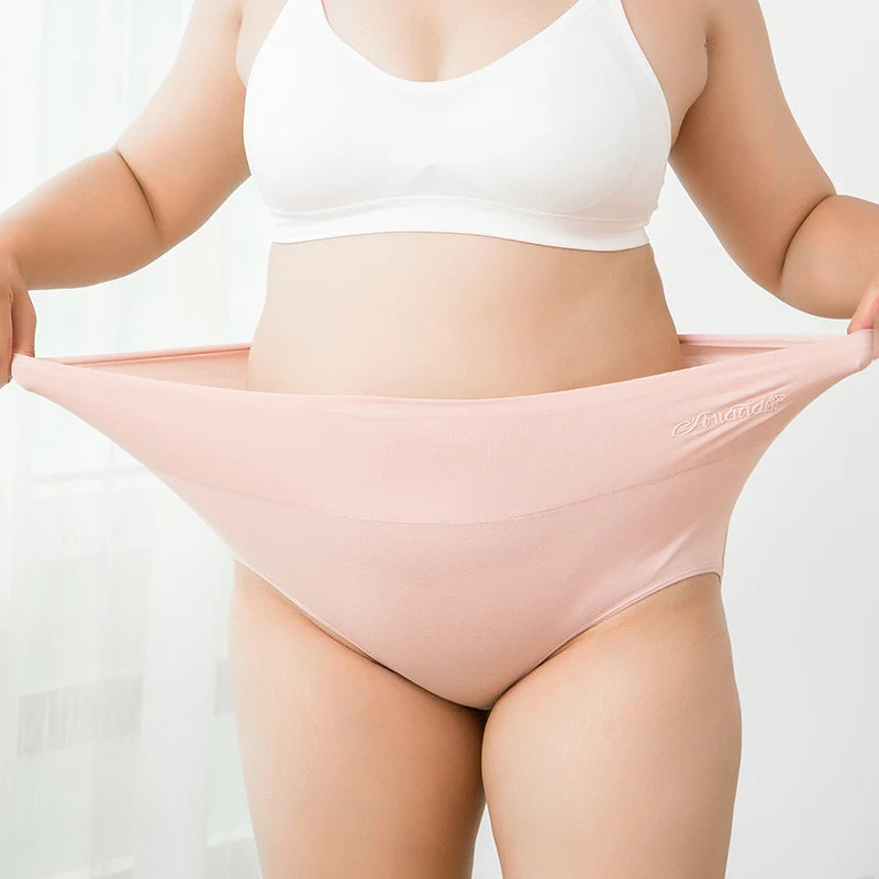 INTIMO SECRETS 4PCS High Waist Cotton Panties – Plus Size Women’s Lingerie