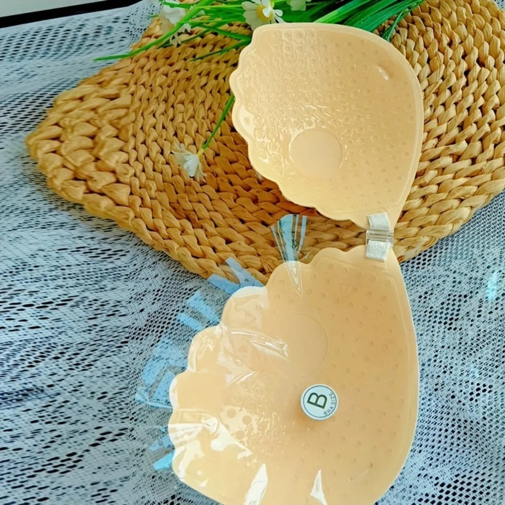 Adhesive Push Up Bra with Invisible Straps for Backless Outfits Silicone Nipple Bra Reusable Strapless Nipple Tape