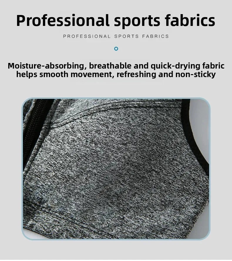 INTIMO SECRETS Women’s Shockproof Sports Bra – Front Zipper Yoga Vest