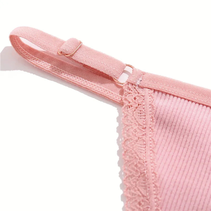 INTIMO SECRETS 4PCS Cotton Lace G-String – Low-Rise Thongs for Women