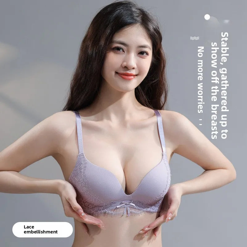 INTIMO SECRETS Women’s Lace Bra – Push-Up, Everyday Wireless Underwear