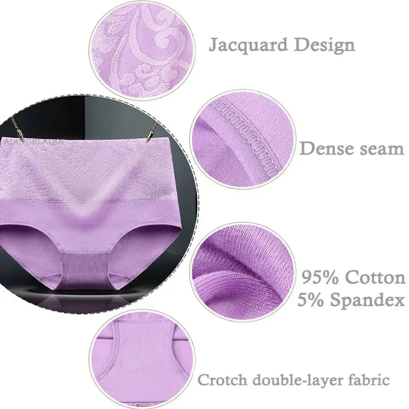 INTIMO SECRETS 3PCS High Waist Cotton Panties – Plus Size Women’s Lingerie