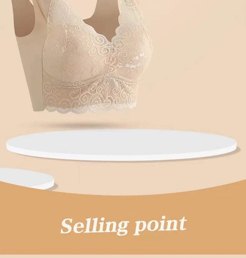 INTIMO SECRETS Seamless Plus Size Bra – Wireless Gather Anti-Sagging Support