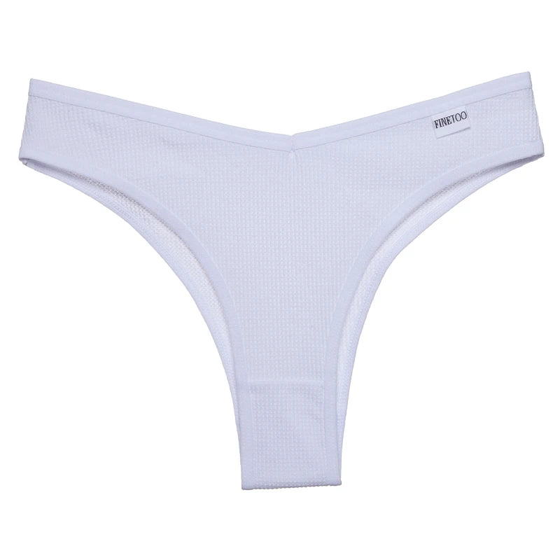 3PCS/Set Brazilian Underwear Women Panties Waffle Cotton Panties FINETOO Female Underwear Briefs Intimates Women Lingerie S-XL