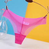 Sexy Ice Silk Panties Transparent Women Seamless Thong Underwear Low Waist Mesh G-string Lingerie трусы женские Ropa De Mujer