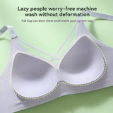 INTIMO SECRETS English Ice Silk Bra Set – Thick Cup, Wire-Free, Gathered Lingerie