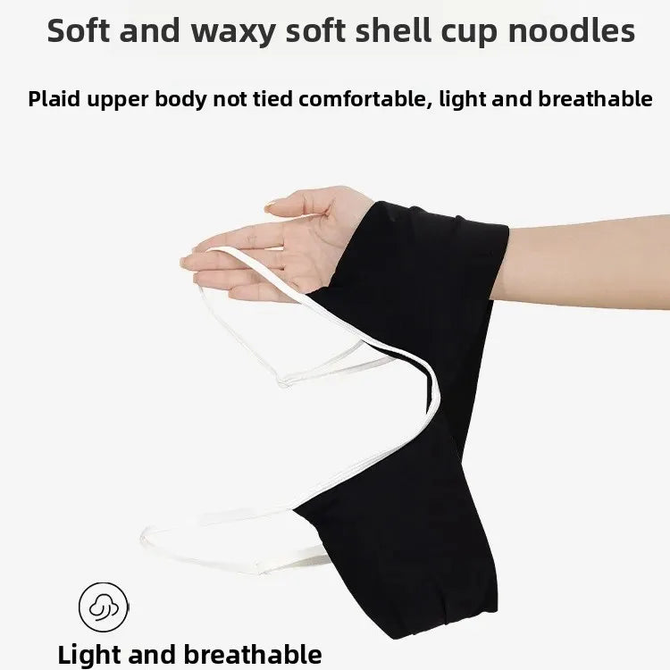 Women's Thin Summer French Style Sexy Deep U Shell Cup Bra Wireless Seamless Fashionable Underwear Comfortable Home Clothes