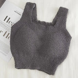 INTIMO SECRETS Winter Warm Fleece Bralette – Padded Thermal Crop Top