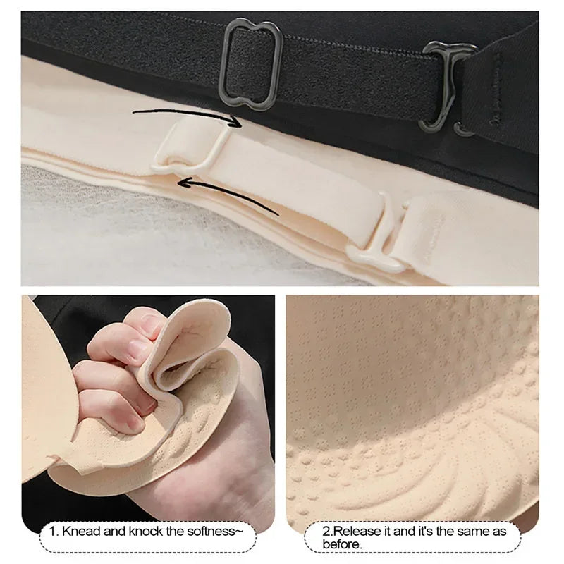 Invisible Push Up Bra Backless Sexy Women Bras Low Cut Plunge Brassiere Open Back Wedding Underwear Seamless Lingerie