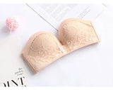 INTIMO SECRETS Women’s Sexy Strapless Bra – Black Lace Seamless Push-Up Invisible Bralette