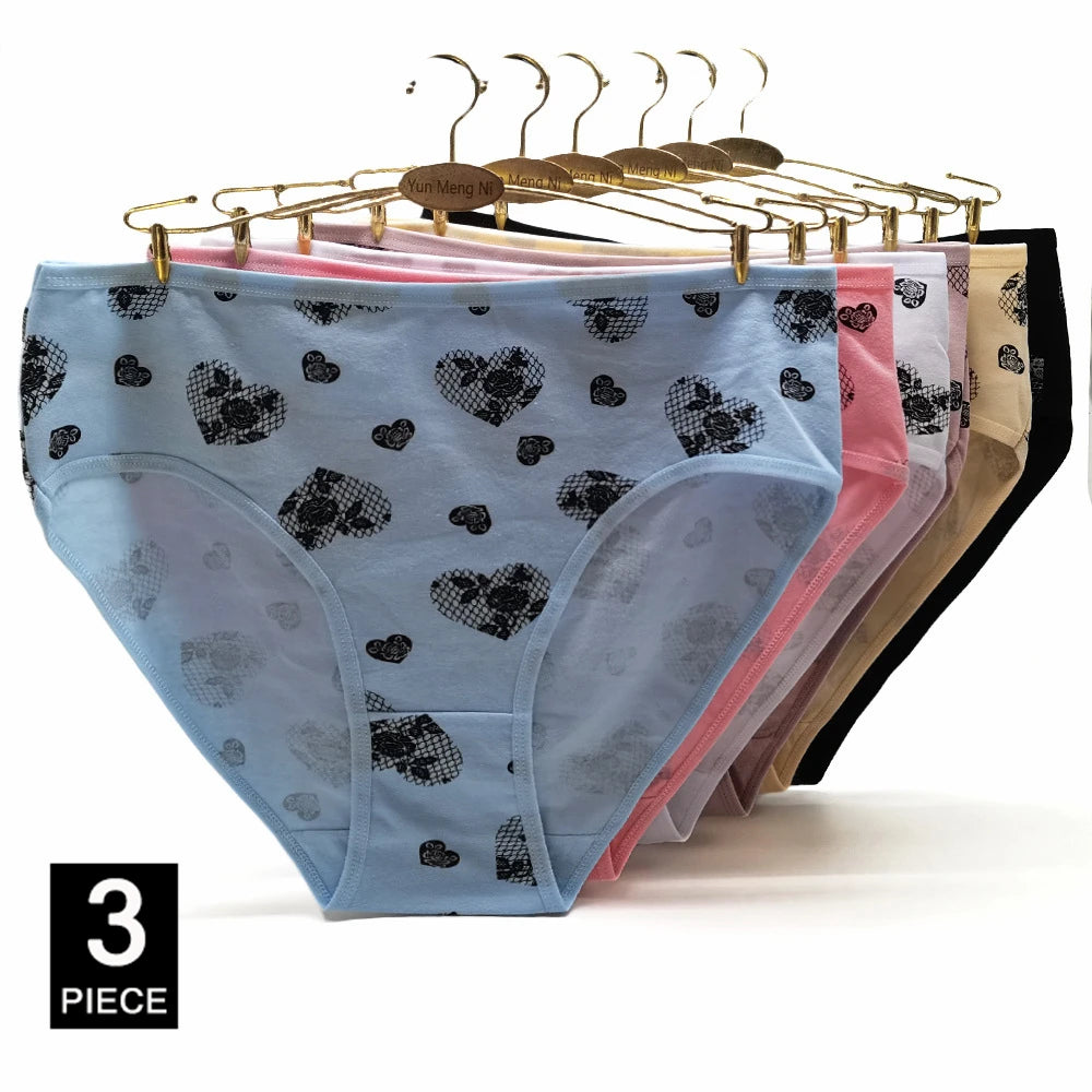 INTIMO SECRETS 3PCS Cotton Panties – Plus Size Women’s Cozy Lingerie