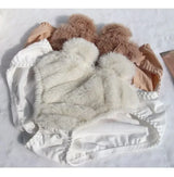 Japanese Cute Girl Plush Underwear Autumn And Winter Japanese Bra Set Without Underwire Warm