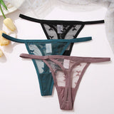 INTIMO SECRETS 2PCS Mesh Thongs – Transparent Seamless G-String Underwear for Women S-XL