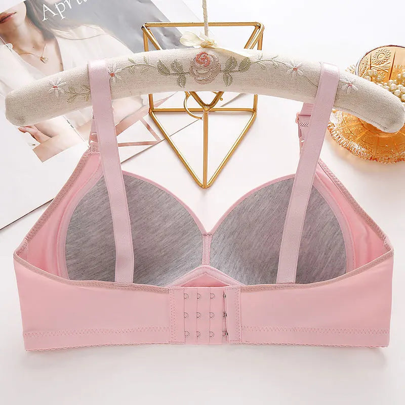 New Non-magnetic Thin Cup Glossy Fat Mm Bra Large Size No Underwire Comfortable Breathable Gathered Women's Underwear