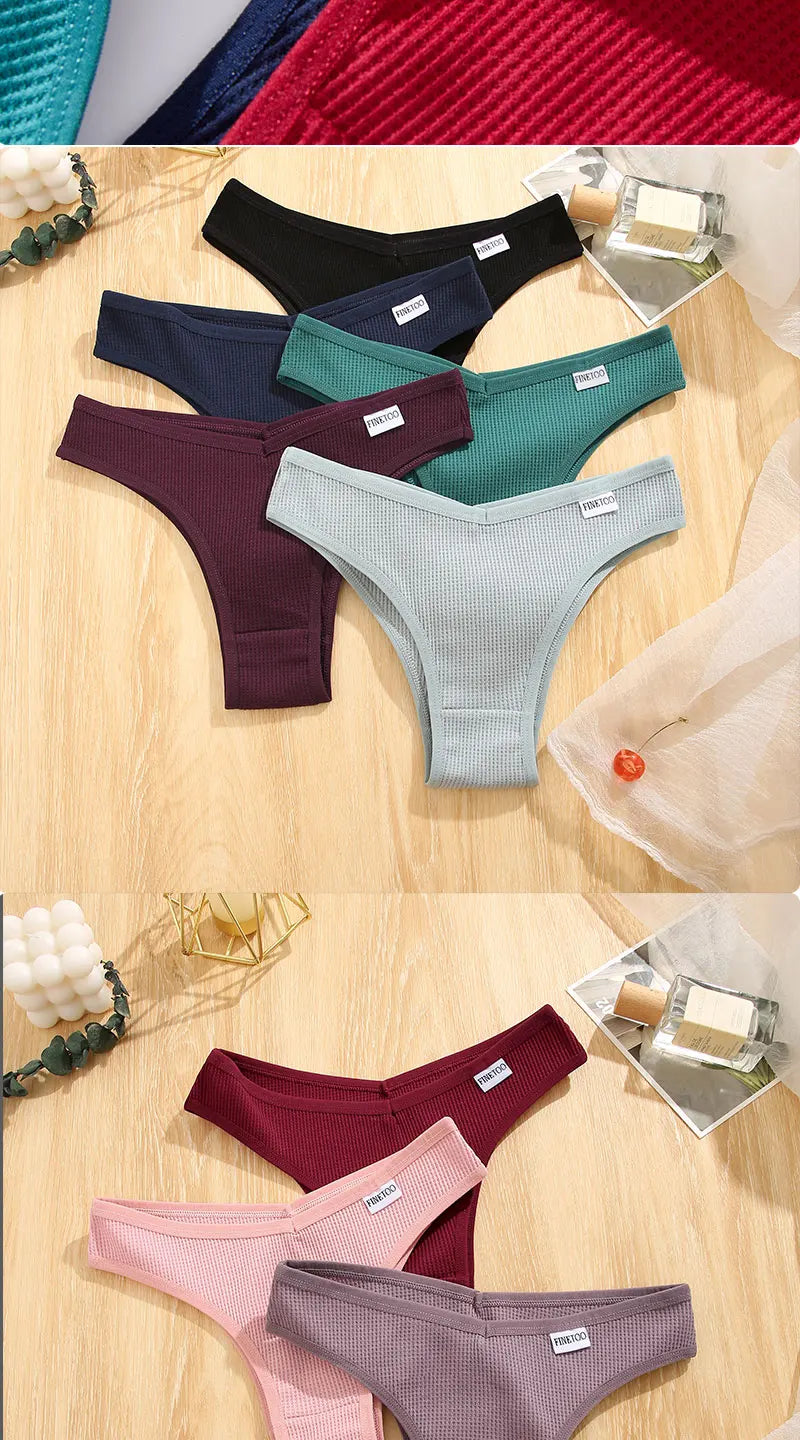 INTIMO SECRETS 5-Pack V-Waist Brazilian Thongs – Women’s Cotton Panties