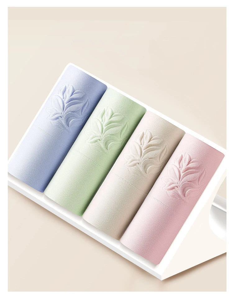 4Pcs High Waist Women Panties Body Shaper Underwear Cotton Sexy Ladies Briefs Slim Panty Breathable Solid Color Ladies Lingerie